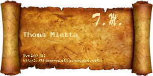 Thoma Mietta névjegykártya